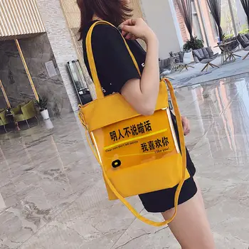 2019 New Print Creative handbags Women Personality Canvas Chic Transparent Handbag Tote Bag casual Shoulder messenger bags
2019 New Print Creative handbags Women Personality Canvas Chic Transparent Handbag Tote Bag casual Shoulder messenger bags