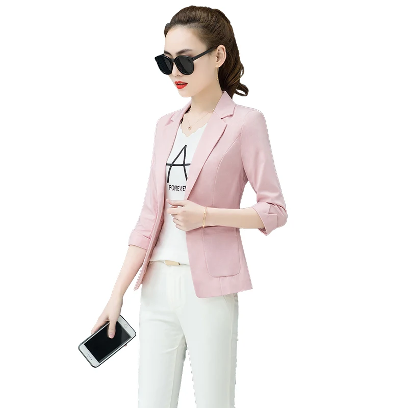 Women's small suit blazer jacket 2019 spring autumn korean casual ladies blazers coat bodycon slim tops female M-4XL clothing
Women's small suit blazer jacket 2019 spring autumn korean casual ladies blazers coat bodycon slim tops female M-4XL clothing