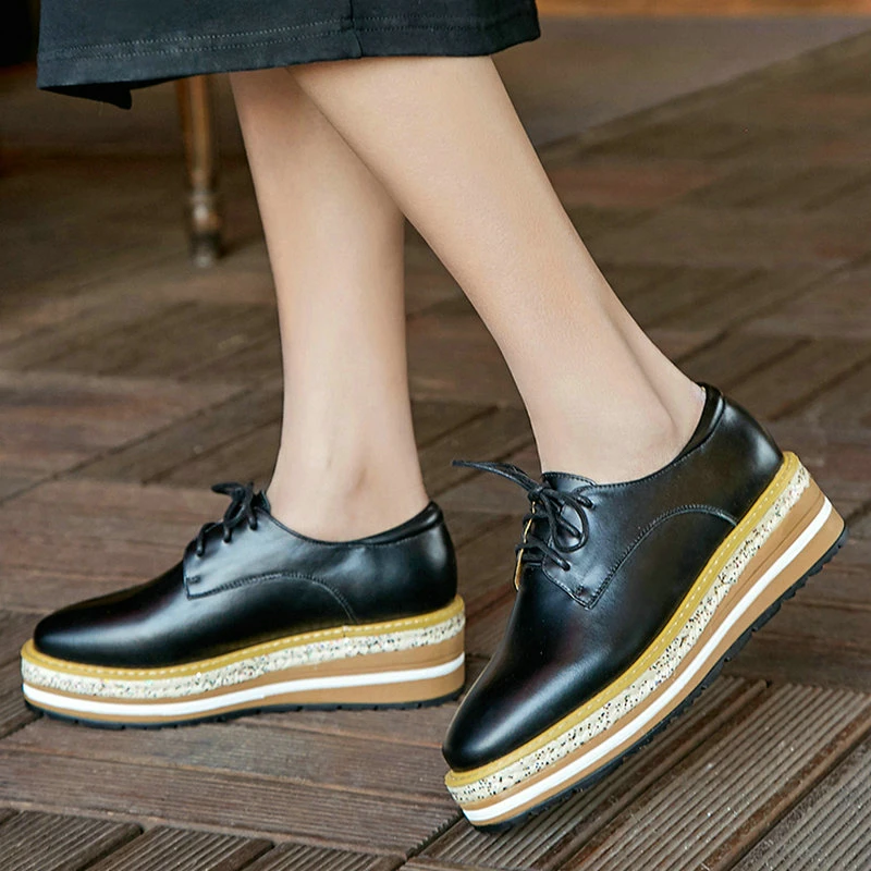EshtonShero Women's Shoes Woman Pumps Platform Cow Leather+PU Lace Up Round Toe Summer Spring Ladies Wedding Shoes Size 3-8
EshtonShero Women's Shoes Woman Pumps Platform Cow Leather+PU Lace Up Round Toe Summer Spring Ladies Wedding Shoes Size 3-8