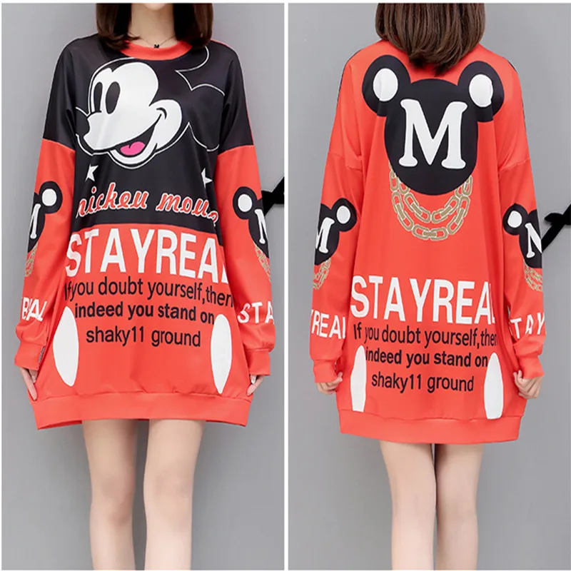 Autumn Mickey Mouse T-Shirt Dress Ms. Fashion New Print Cartoon T-Shirt Dress Loose Short Vestidos Femme Coat Robe Femme
Autumn Mickey Mouse T-Shirt Dress Ms. Fashion New Print Cartoon T-Shirt Dress Loose Short Vestidos Femme Coat Robe Femme