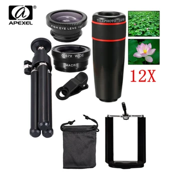 APEXEL 5in1 12X Zoom Camera Telephoto Lens Phone Telescope 3in1 Clip on Lens Kit Wide Angle Fish Eye Macro for iPhone Samsung
APEXEL 5in1 12X Zoom Camera Telephoto Lens Phone Telescope 3in1 Clip on Lens Kit Wide Angle Fish Eye Macro for iPhone Samsung