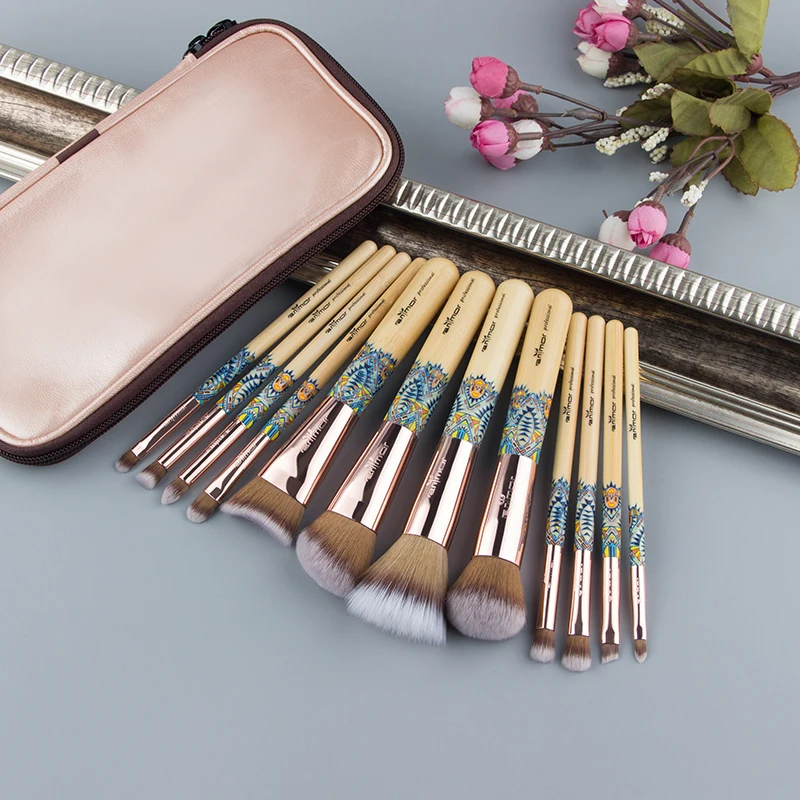 2019 Anmor 12PCS Make Up Brush Bamboo Nylon Foundation Eye Shadow Concealer Makeup Brushes Tools with Pink Cosmetic Bag Pedzle
2019 Anmor 12PCS Make Up Brush Bamboo Nylon Foundation Eye Shadow Concealer Makeup Brushes Tools with Pink Cosmetic Bag Pedzle
