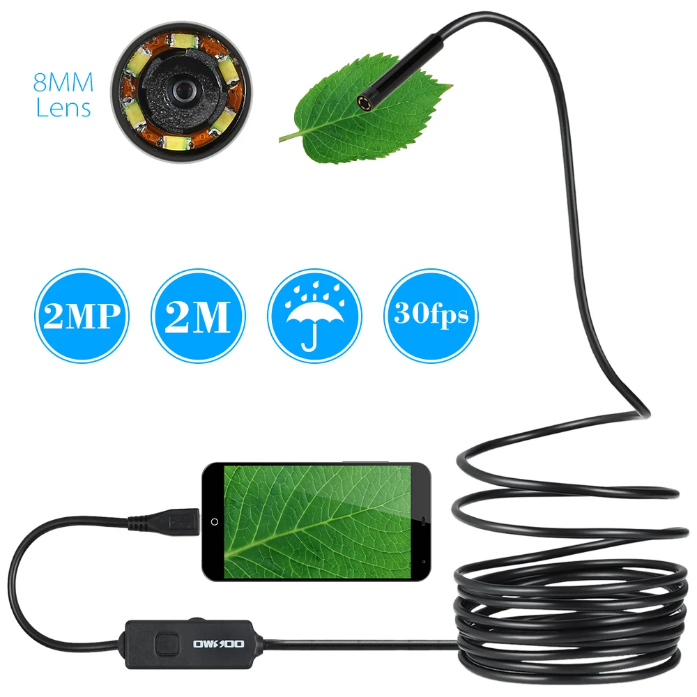 USB эндоскоп OWSOO 6 светодиодов 2 МП 8 мм м|camera otg|endoscope 8mmtube camera |