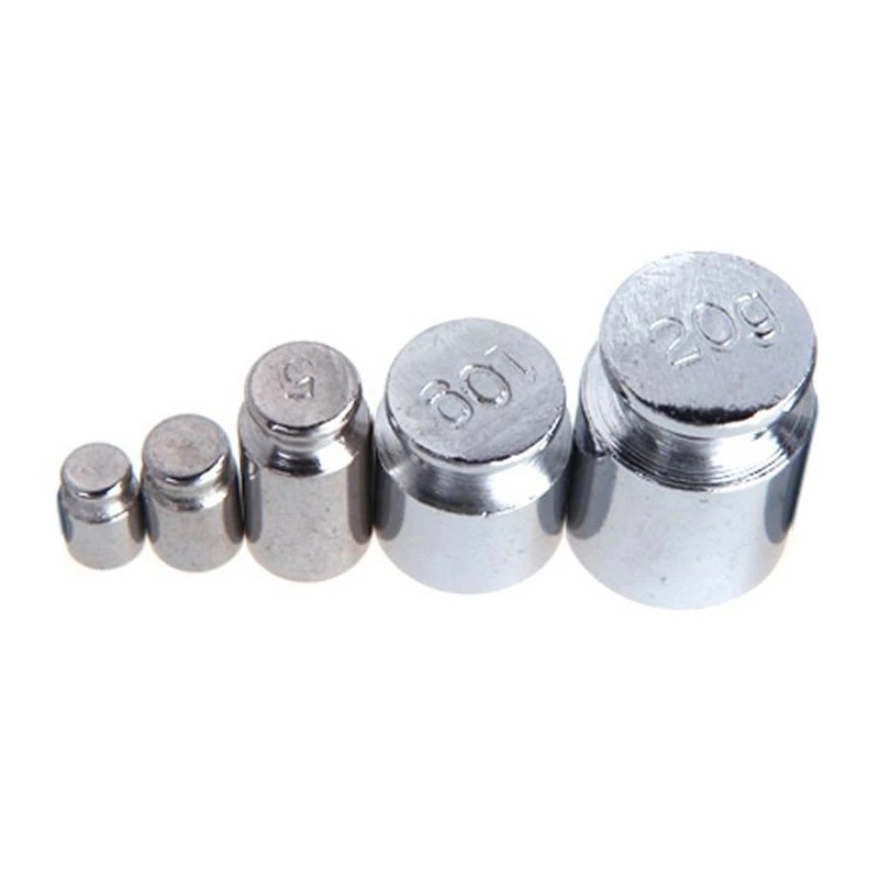 

Weight 1g 2g 5g 10g 20g Chrome Plating Calibration Gram Scale Weight Set for Digital Scale Balance Silvery white