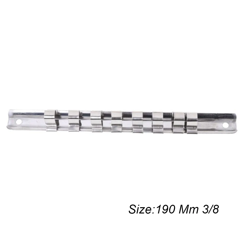 1/4" 3/8" 1/2" Silver Rail Tool Stainless Steel Holder With 8 Clips Stand Organizer Durable Socket Storage Rack
1/4" 3/8" 1/2" Silver Rail Tool Stainless Steel Holder With 8 Clips Stand Organizer Durable Socket Storage Rack