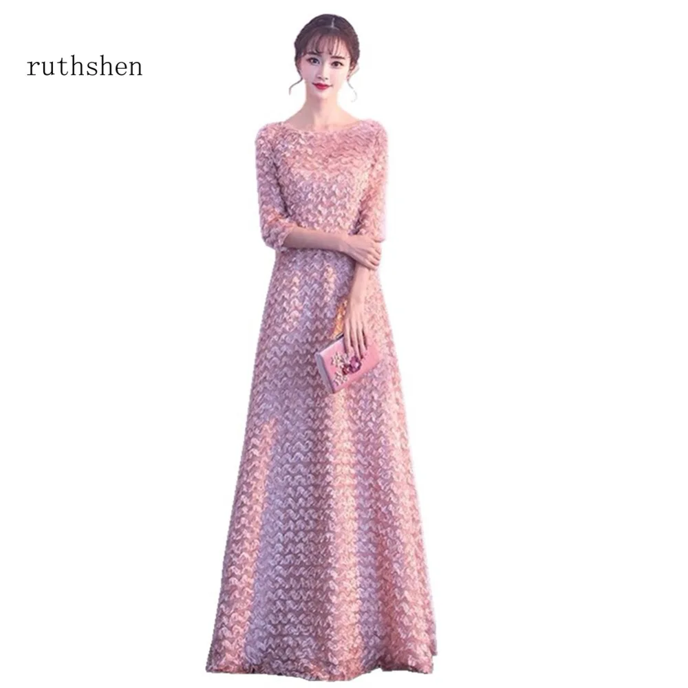 ruthshen Hot Sale Prom Dresses Scoop Neck A line Long Floor Length Formal Evening Dress In Stock Party Gowns With 3/4 Sleeves
ruthshen Hot Sale Prom Dresses Scoop Neck A line Long Floor Length Formal Evening Dress In Stock Party Gowns With 3/4 Sleeves
