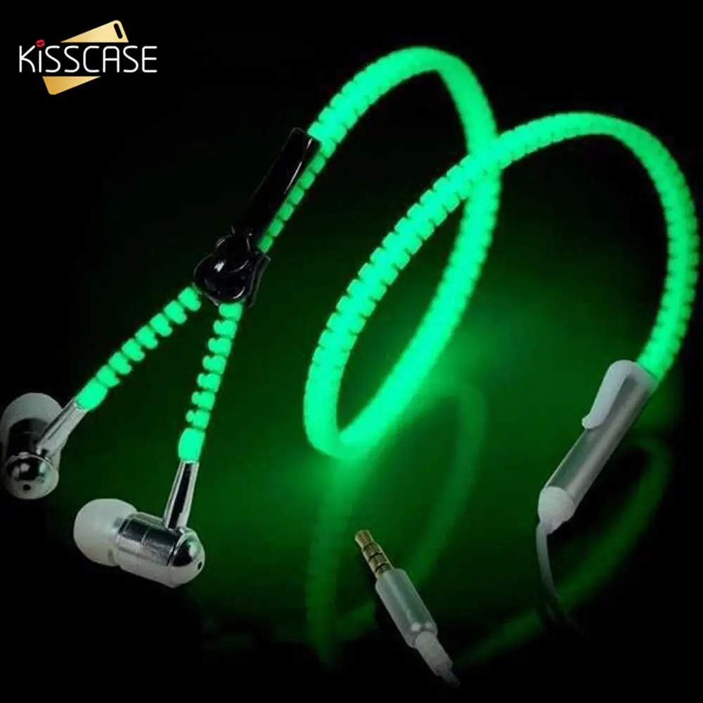 KISSCASE Full Glowing Earphone Luminous Light Metal Zipper Ear Phones Glow In The Dark For Iphone Samsung MP3 With Mic
KISSCASE Full Glowing Earphone Luminous Light Metal Zipper Ear Phones Glow In The Dark For Iphone Samsung MP3 With Mic