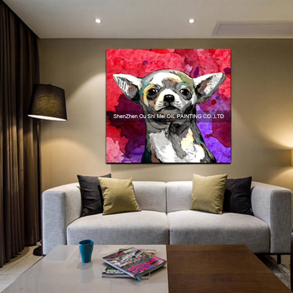 Handmade Chihuahua Oil Painting on Canvas Modern Color Americas Cute Dog Animal Paintings For Room Wall Decor Pet Painting
Handmade Chihuahua Oil Painting on Canvas Modern Color Americas Cute Dog Animal Paintings For Room Wall Decor Pet Painting
