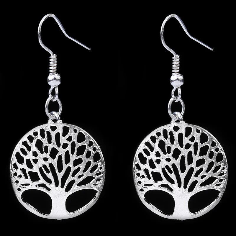 Silver Color Unique Drop Dangle Earrings Round Big Life Tree Earrings Wishing Tree Pendientes Statement Earrings 2018
Silver Color Unique Drop Dangle Earrings Round Big Life Tree Earrings Wishing Tree Pendientes Statement Earrings 2018