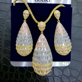 GODKI Luxury Water Drop Cubic Zircon Nigerian Necklace Earring Jewelry Sets For Women Wedding Indian Dubai Bridal Jewelry Sets
GODKI Luxury Water Drop Cubic Zircon Nigerian Necklace Earring Jewelry Sets For Women Wedding Indian Dubai Bridal Jewelry Sets