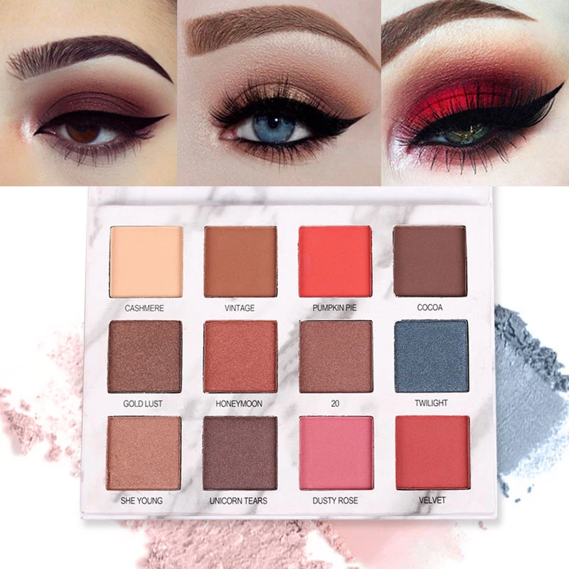 12 Colors Professional Glitter Eyeshadow Pallete Makeup Earth Matte Tints Marble Shades Eyes Make Up Palette Beauty Cosmetic
12 Colors Professional Glitter Eyeshadow Pallete Makeup Earth Matte Tints Marble Shades Eyes Make Up Palette Beauty Cosmetic