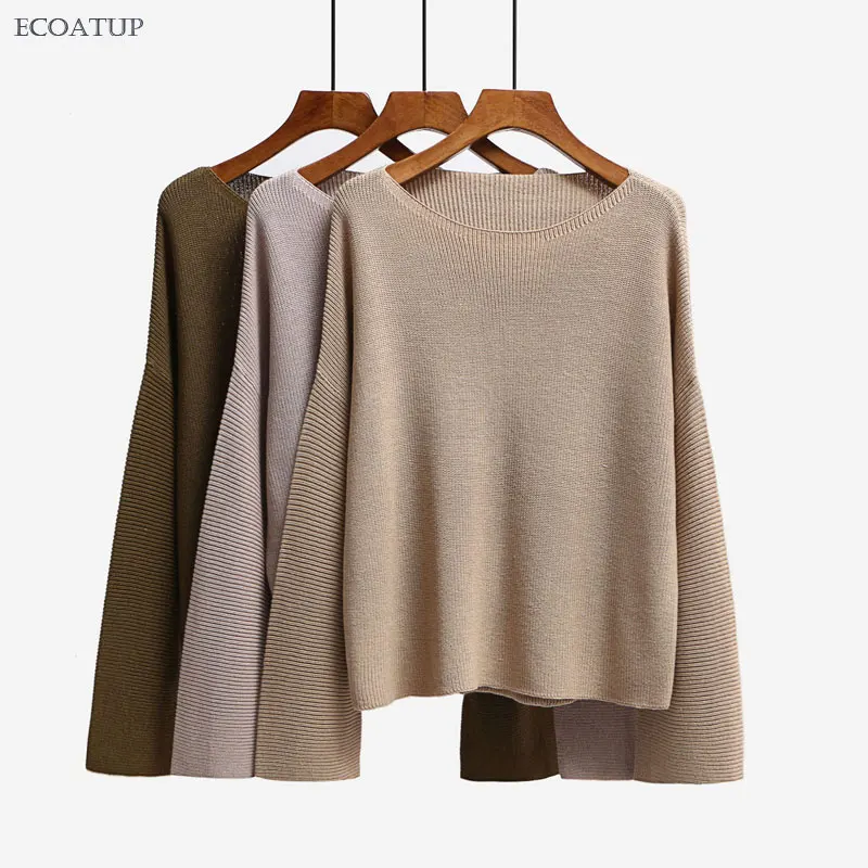 Women Sweaters and Pullovers Fall Casual Slash Neck Flare Sleeve Loose Knitted Jumper Vintage Bell Sleeve Oversize Sweaters
Women Sweaters and Pullovers Fall Casual Slash Neck Flare Sleeve Loose Knitted Jumper Vintage Bell Sleeve Oversize Sweaters