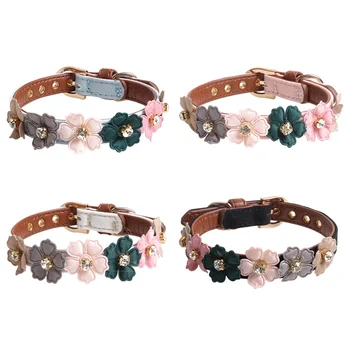 Pet Adjustable PU Collar for Small Medium Dogs Shiny Lovely Colorful Flowers with Shiny Diamonds
Pet Adjustable PU Collar for Small Medium Dogs Shiny Lovely Colorful Flowers with Shiny Diamonds