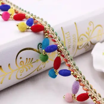 10Yards Gold Lace Trim Bohemian Ethnic Embroidery Lace Ribbon Colorful Round Ball Tassel Pompom Beads Pendant Collars Accessory
10Yards Gold Lace Trim Bohemian Ethnic Embroidery Lace Ribbon Colorful Round Ball Tassel Pompom Beads Pendant Collars Accessory