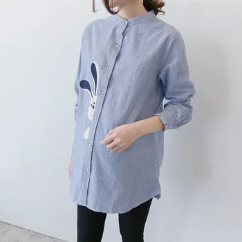 Maternity Women New Moms Spring Long Sleeve Buttoned Blouses Tops Striped Lovely Cartoon Pattern Loose Fit Cotton Blusas Shirts
Maternity Women New Moms Spring Long Sleeve Buttoned Blouses Tops Striped Lovely Cartoon Pattern Loose Fit Cotton Blusas Shirts