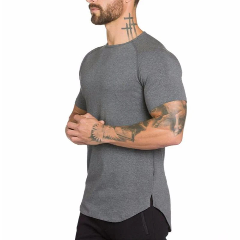 Oversized men's custom uniform company team T-shirt photo logo text printing fitness long breathable Slim summer | Мужская одежда
