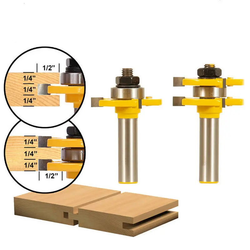 1/4 1/2 inch Shank Tongue & Groove Joint Assemble Router Bits Milling Cutter T Shape Woodworking Cutting Tools
1/4 1/2 inch Shank Tongue & Groove Joint Assemble Router Bits Milling Cutter T Shape Woodworking Cutting Tools