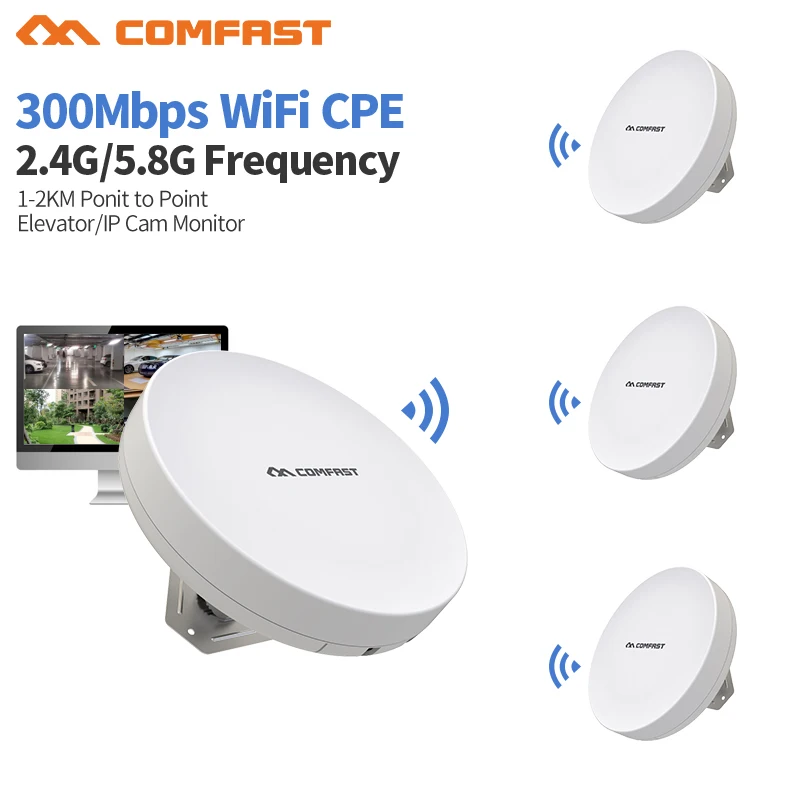 COMFAST 2 4 и 5 8 Г Wi-Fi маршрутизатор Открытый Беспроводной повторителя CPE 300 Мбит мост