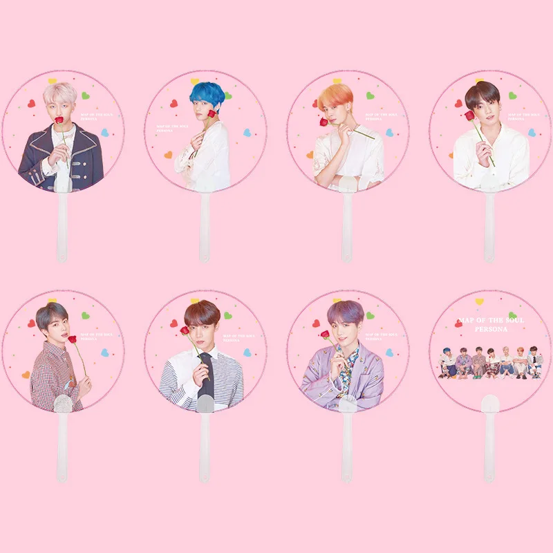 

SGDOLL KPOP Portable SUGA JUNGKOOK J-HOPE JIN JIMIN RM V PVC Transparent Hand Fan Summer Handmade Cute Gift Collection 2019 New