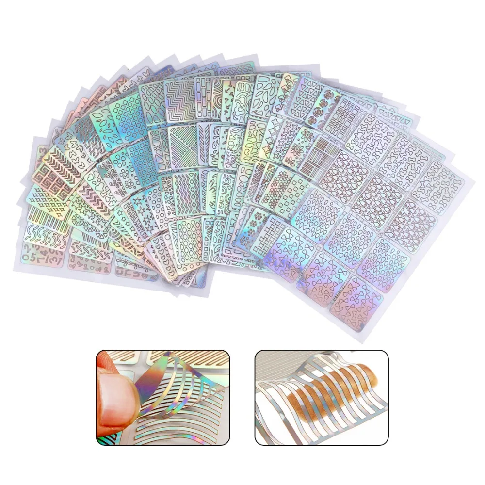 Biutee 12 Sheets Irregular Grid Pattern Multiple Use Nail Vinyls Nail Art Manicure Stickers (12 Tips/Sheet)
Biutee 12 Sheets Irregular Grid Pattern Multiple Use Nail Vinyls Nail Art Manicure Stickers (12 Tips/Sheet)