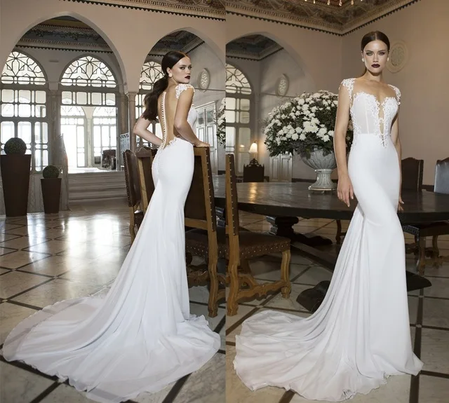 Robe de mariage Sexy Long 2018 Sweetheart Neck Cap Sleeve See Through Back Mermaid Bridal Gown Dresses
Robe de mariage Sexy Long 2018 Sweetheart Neck Cap Sleeve See Through Back Mermaid Bridal Gown Dresses