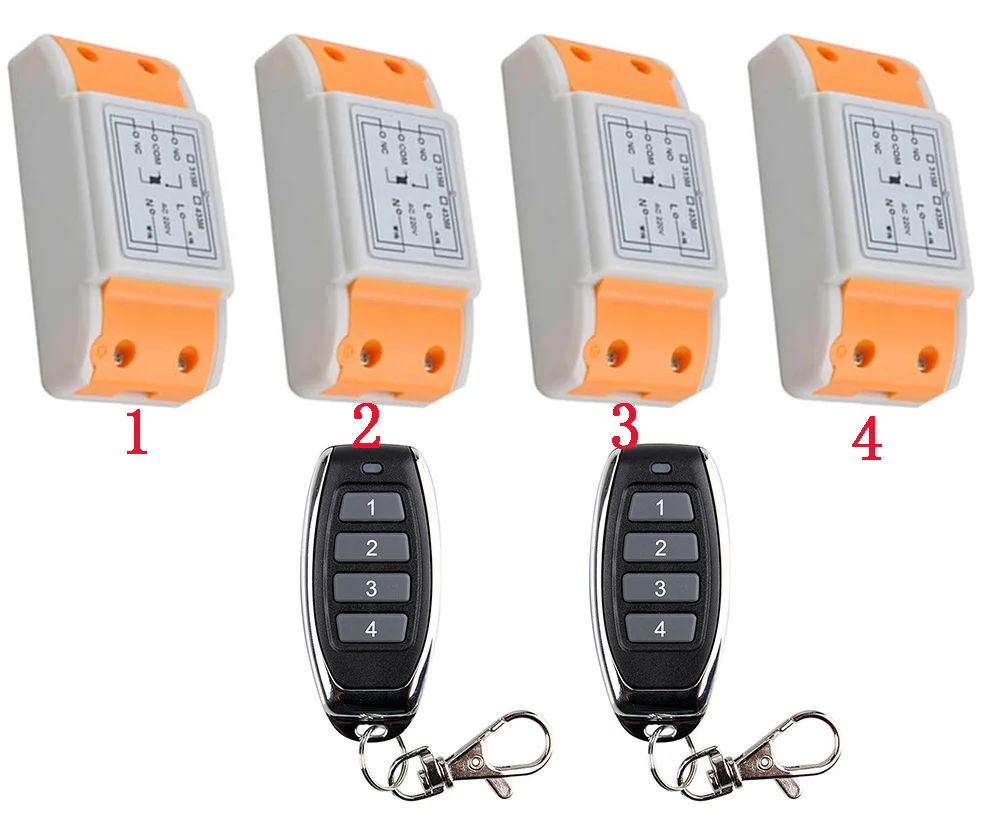 New 220V 1CH Wireless Power Switch System 4 Receiver& 2 Transmitter Remote Controller lamp/ window/Garage Doors
New 220V 1CH Wireless Power Switch System 4 Receiver& 2 Transmitter Remote Controller lamp/ window/Garage Doors