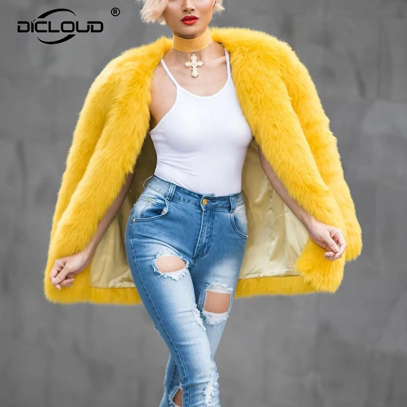 Eye Catching Yellow Faux Fur Coats Jackets Thicken Warm Women Winter Jacket Coat Fashion Outerwear for Women Ladies Overcoats
Eye Catching Yellow Faux Fur Coats Jackets Thicken Warm Women Winter Jacket Coat Fashion Outerwear for Women Ladies Overcoats