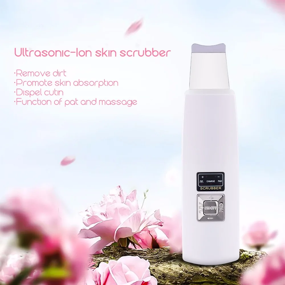 Ultrasonic Ion Skin Scrubber Facial Care Ultrasonic Scrubber Cleaner Blackhead Removal Face Peeling Extractor Skin Beauty Device Sadoun.com