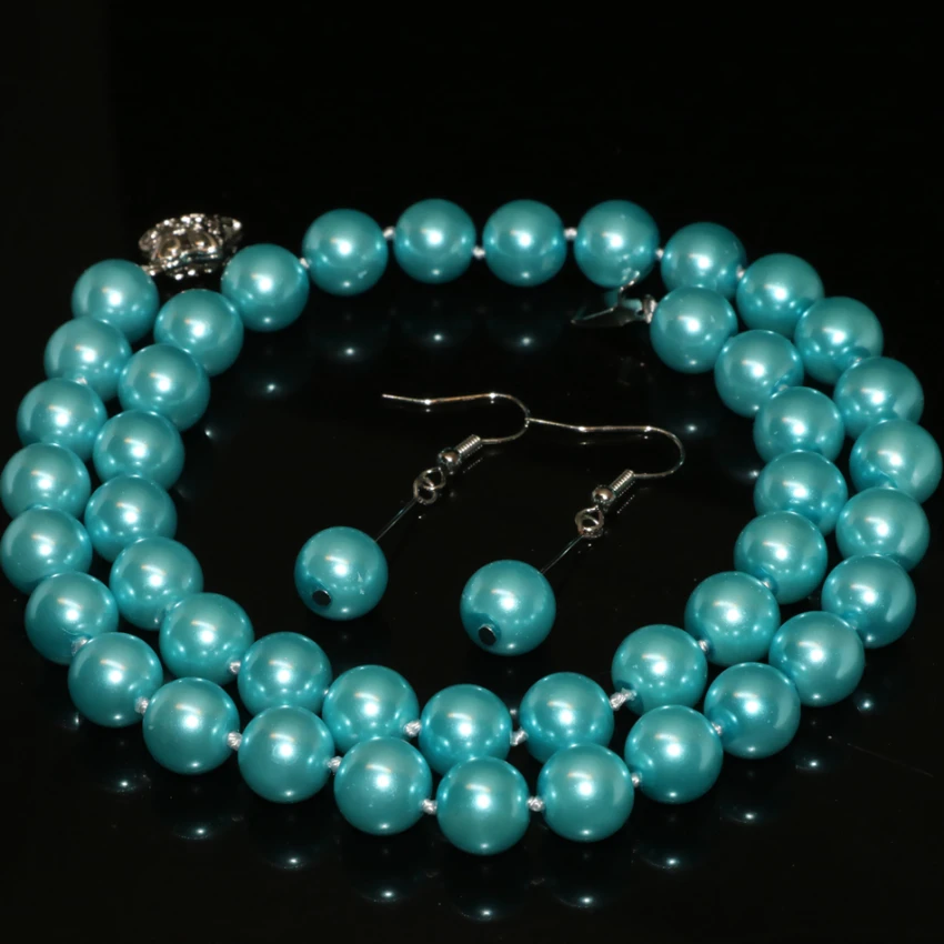Creative women sky blue simulated-pearl shell 10mm round beads hot sale fashion necklace earrings jewelry set 18inch B2331
Creative women sky blue simulated-pearl shell 10mm round beads hot sale fashion necklace earrings jewelry set 18inch B2331