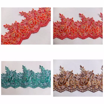 Free Shipping 1yd x Newest Orange Teal Brown Flower Embroidery Lace Applique Trim Dancing Dress Costume Decorating TRELC1 Series 
Free Shipping 1yd x Newest Orange Teal Brown Flower Embroidery Lace Applique Trim Dancing Dress Costume Decorating TRELC1 Series