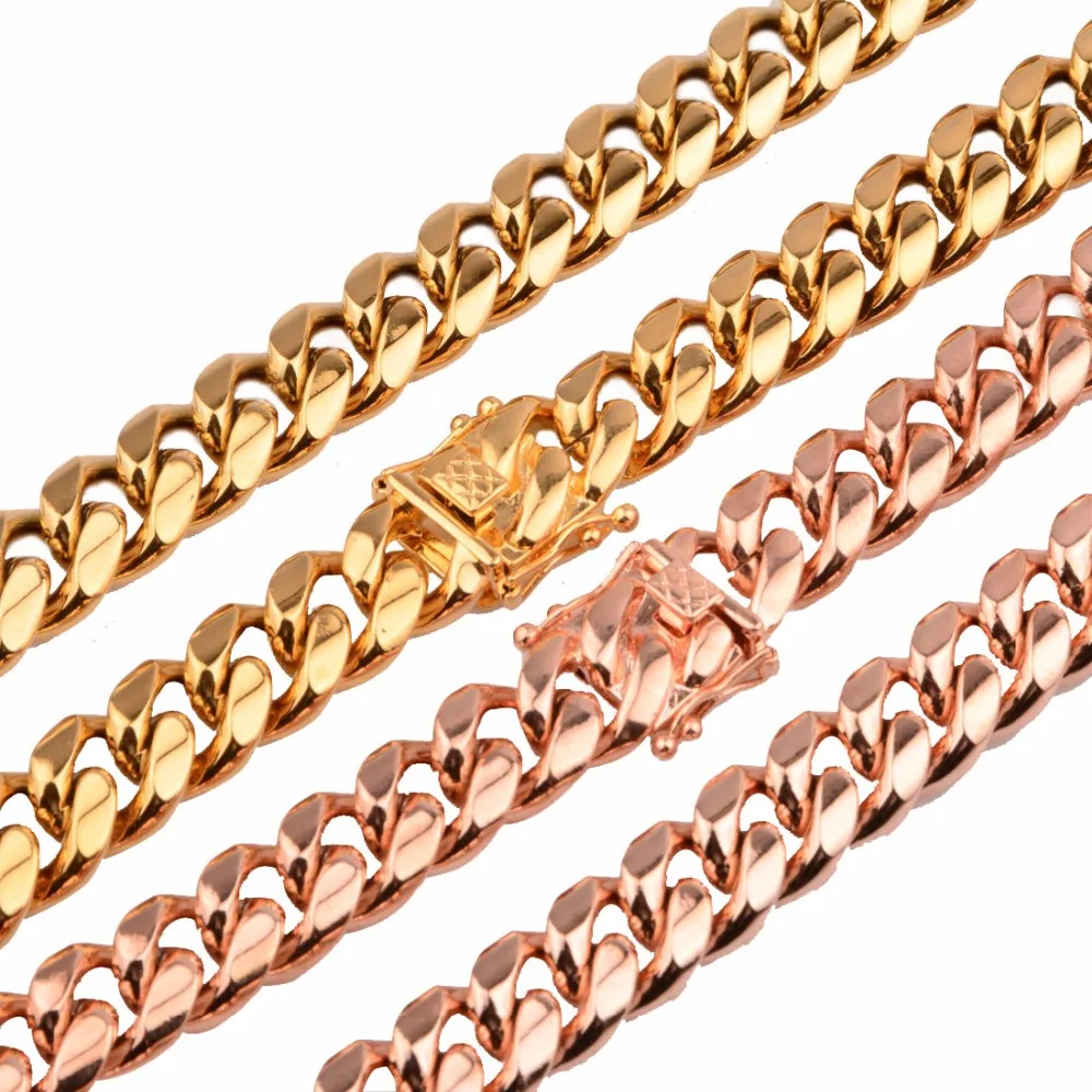 15mm New Arrival Stainless Steel Miami Curb Cuban Link Chain Necklace Or Bracelet 7-40inch Free Customize Men's Rose Gold Color
15mm New Arrival Stainless Steel Miami Curb Cuban Link Chain Necklace Or Bracelet 7-40inch Free Customize Men's Rose Gold Color