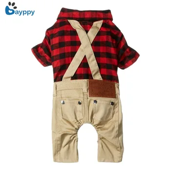 Pet Clothes for Dogs Cat Red Plaid Shirts Sweater with Khaki Overalls Pants Jumpsuit Outfits Winter Dog Supplies
Pet Clothes for Dogs Cat Red Plaid Shirts Sweater with Khaki Overalls Pants Jumpsuit Outfits Winter Dog Supplies