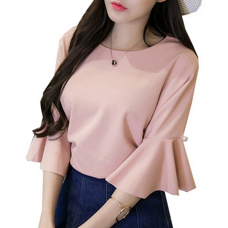 Large Size S-5XL Chiffon Blouse Fashion Flouncing Half Sleeve Round Neck Women Blusas Brief Female Tops Solid Summer Shirts
Large Size S-5XL Chiffon Blouse Fashion Flouncing Half Sleeve Round Neck Women Blusas Brief Female Tops Solid Summer Shirts