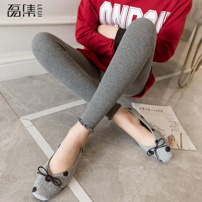 Leggings Women Plus Size Stretchy Leggings High Waist Cotton Knitted Elastic Slim Waist Black Gray Women Clothes 2019
Leggings Women Plus Size Stretchy Leggings High Waist Cotton Knitted Elastic Slim Waist Black Gray Women Clothes 2019