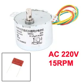 UXCELL Hot Sale 1Pcs AC 220V CCW/CW Direction 6W 15RPM 7mm Shaft Dia Synchronous Motor w Resistance
UXCELL Hot Sale 1Pcs AC 220V CCW/CW Direction 6W 15RPM 7mm Shaft Dia Synchronous Motor w Resistance