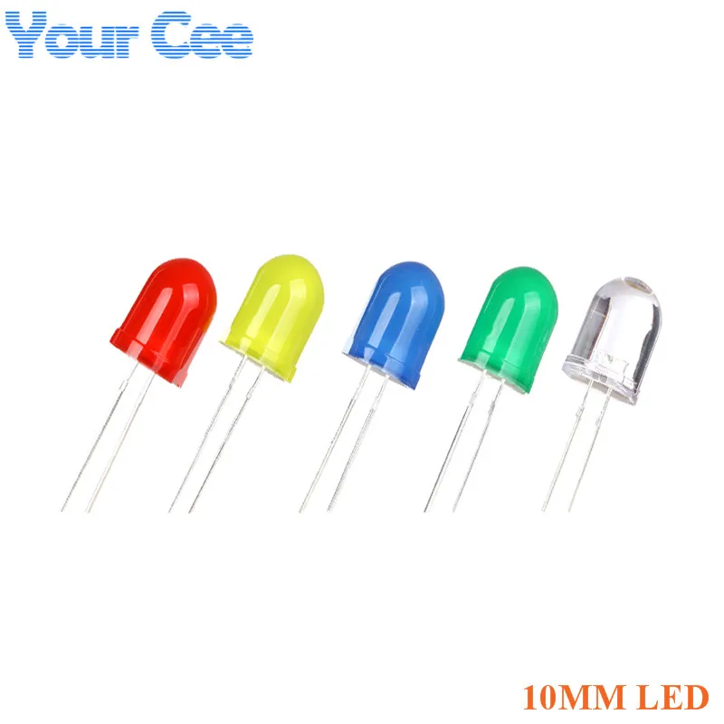100pcs LED Diode 10MM F10 LED Kit Green Blue White Red Yellow DIY Eelectronic Components Light Emitting Diode
100pcs LED Diode 10MM F10 LED Kit Green Blue White Red Yellow DIY Eelectronic Components Light Emitting Diode