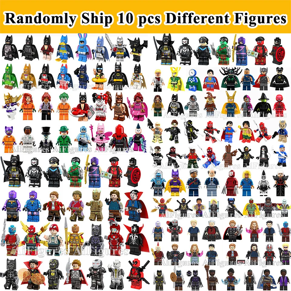 Random Ship 10 Pcs Different Figures Compatible Marvel Avengers Iron Man Spiderman Super Heroes Building Blocks Toys
Random Ship 10 Pcs Different Figures Compatible Marvel Avengers Iron Man Spiderman Super Heroes Building Blocks Toys