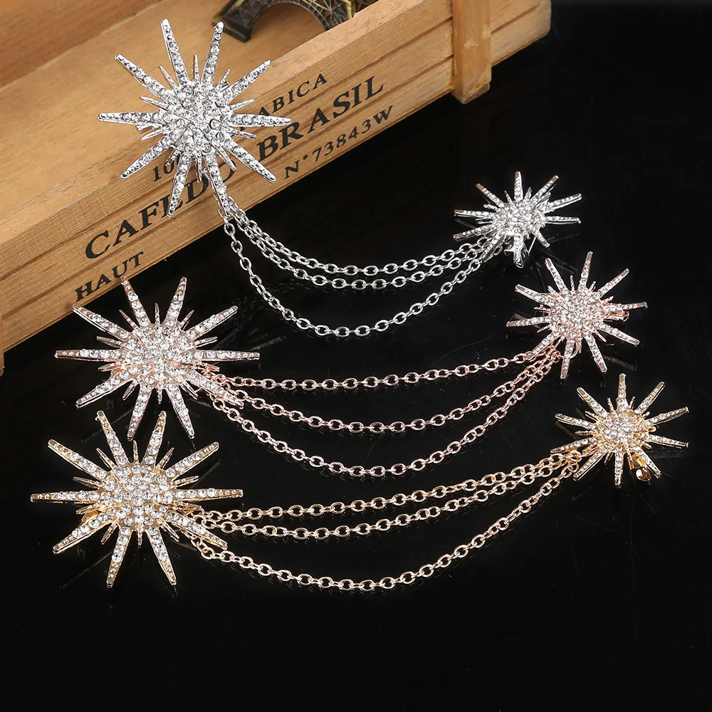 Trendy Crystal Brooch Women Charm Star Snowflake Chain Brooches Lady Dress Decoration Elegant Vintage Gift Gold Silver Black
Trendy Crystal Brooch Women Charm Star Snowflake Chain Brooches Lady Dress Decoration Elegant Vintage Gift Gold Silver Black