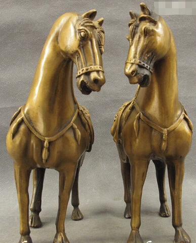0 10" Ancient Palace Tang Dynasty Wealth Horse China Brass Copper Art Statue Pair
0 10" Ancient Palace Tang Dynasty Wealth Horse China Brass Copper Art Statue Pair