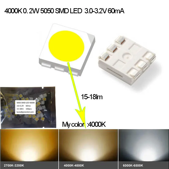Fast Delivery High Brightness 0.2W 5050 SMD LED Diodes 60mA 15-18lm 100pcs DIY Kit Light LED Chip Free Shipping
Fast Delivery High Brightness 0.2W 5050 SMD LED Diodes 60mA 15-18lm 100pcs DIY Kit Light LED Chip Free Shipping