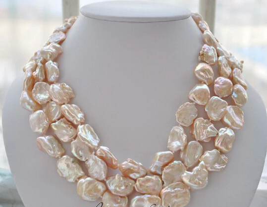 Miss charm Jew.539 3strands 19mm BAROQUE pink KESHI REBORN PEARL NECKLACE mabe clasp
Miss charm Jew.539 3strands 19mm BAROQUE pink KESHI REBORN PEARL NECKLACE mabe clasp