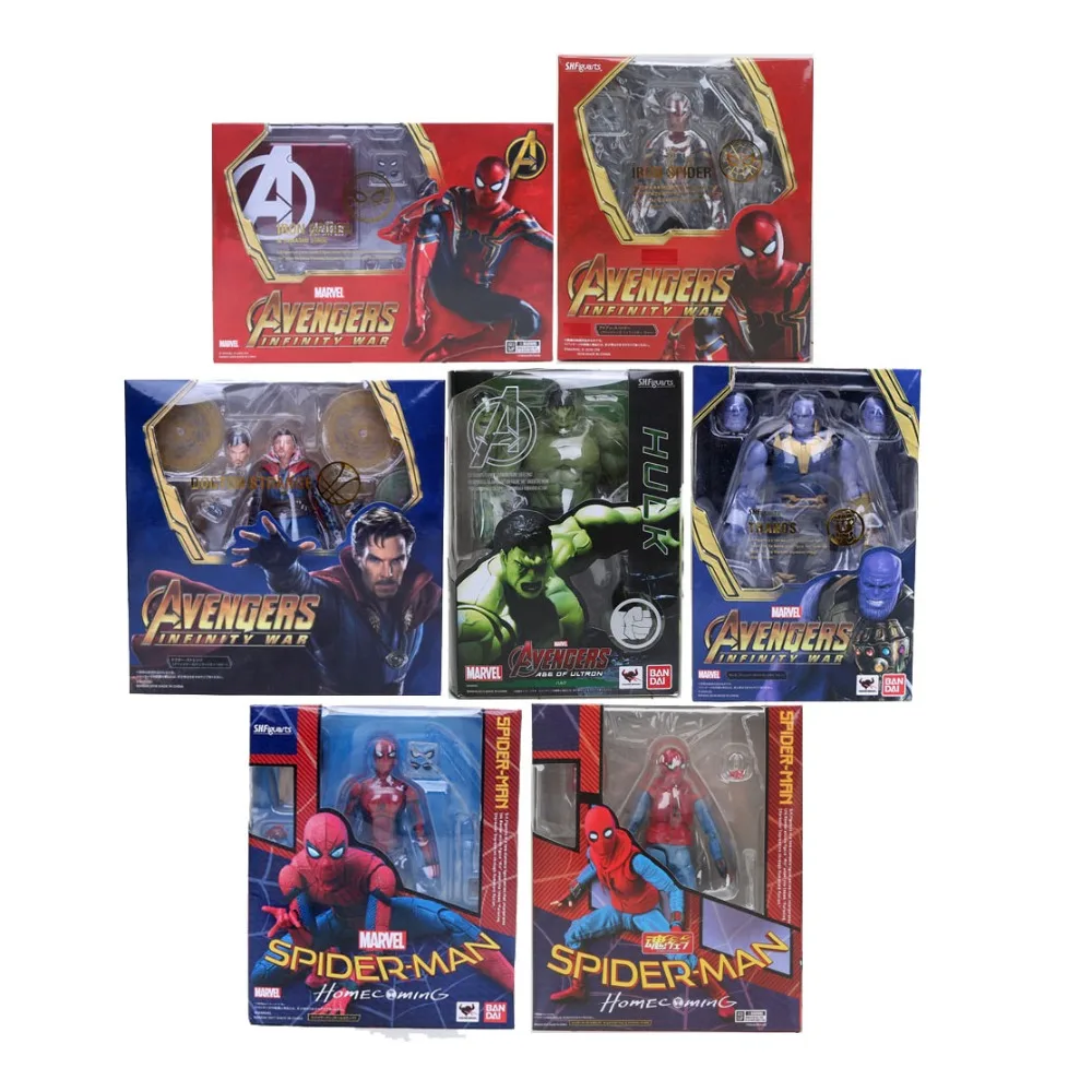 SHFiguarts SHF Avengers Infinity War Thanos Doctor Strange Iron Man SpiderMan Hulk Action Figure Toy Gift
SHFiguarts SHF Avengers Infinity War Thanos Doctor Strange Iron Man SpiderMan Hulk Action Figure Toy Gift