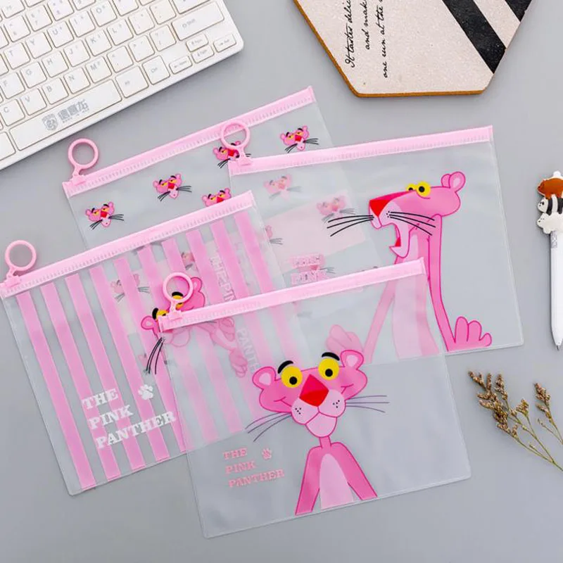 1 Pcs Kawaii Transparent Zipper Pencil Case Pink Panther Big Large Document Bag Girl Children Office School Supplie Stationery 
1 Pcs Kawaii Transparent Zipper Pencil Case Pink Panther Big Large Document Bag Girl Children Office School Supplie Stationery
