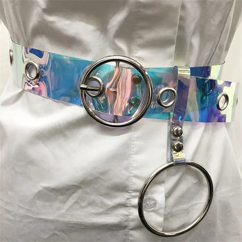Fashion Transparent Laser Holographic Women Belt Punk Clear Color Buckle Wide Waist Circle Waistband Belts
Fashion Transparent Laser Holographic Women Belt Punk Clear Color Buckle Wide Waist Circle Waistband Belts