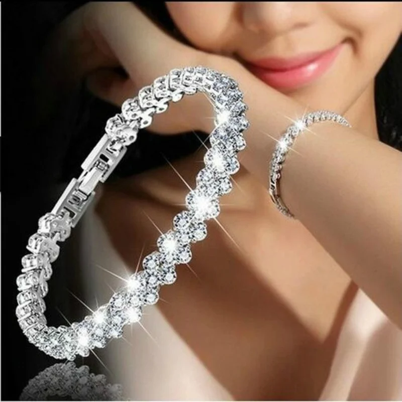3 Color Women Fashion Roman Style Woman 925 Sterling Silver Crystal Bracelets Gifts
3 Color Women Fashion Roman Style Woman 925 Sterling Silver Crystal Bracelets Gifts