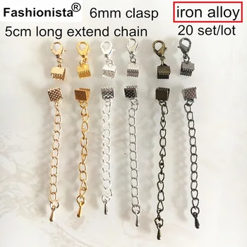 Fashionista New - 20 Sets 6mm Ribbon End Clamp with Lobster Clasp and Extend Chain,Crimp Ribbon End,6 Colors available
Fashionista New - 20 Sets 6mm Ribbon End Clamp with Lobster Clasp and Extend Chain,Crimp Ribbon End,6 Colors available