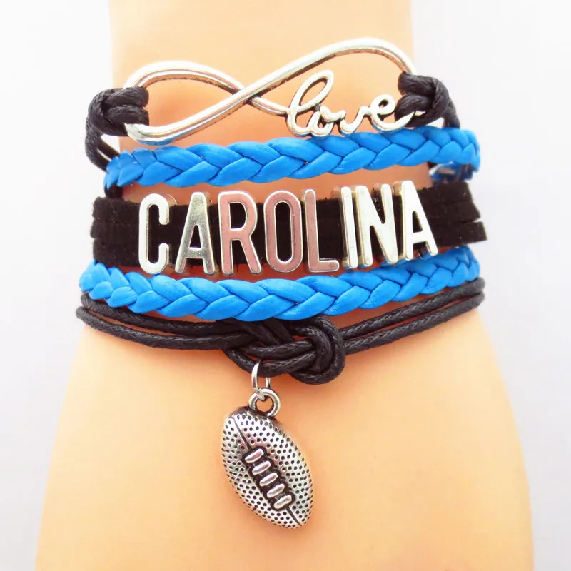 SANDEI Jewelry Infinity Love Carolina Football Sports Team Bracelet blue black Sport friendship Bracelets B09033
SANDEI Jewelry Infinity Love Carolina Football Sports Team Bracelet blue black Sport friendship Bracelets B09033