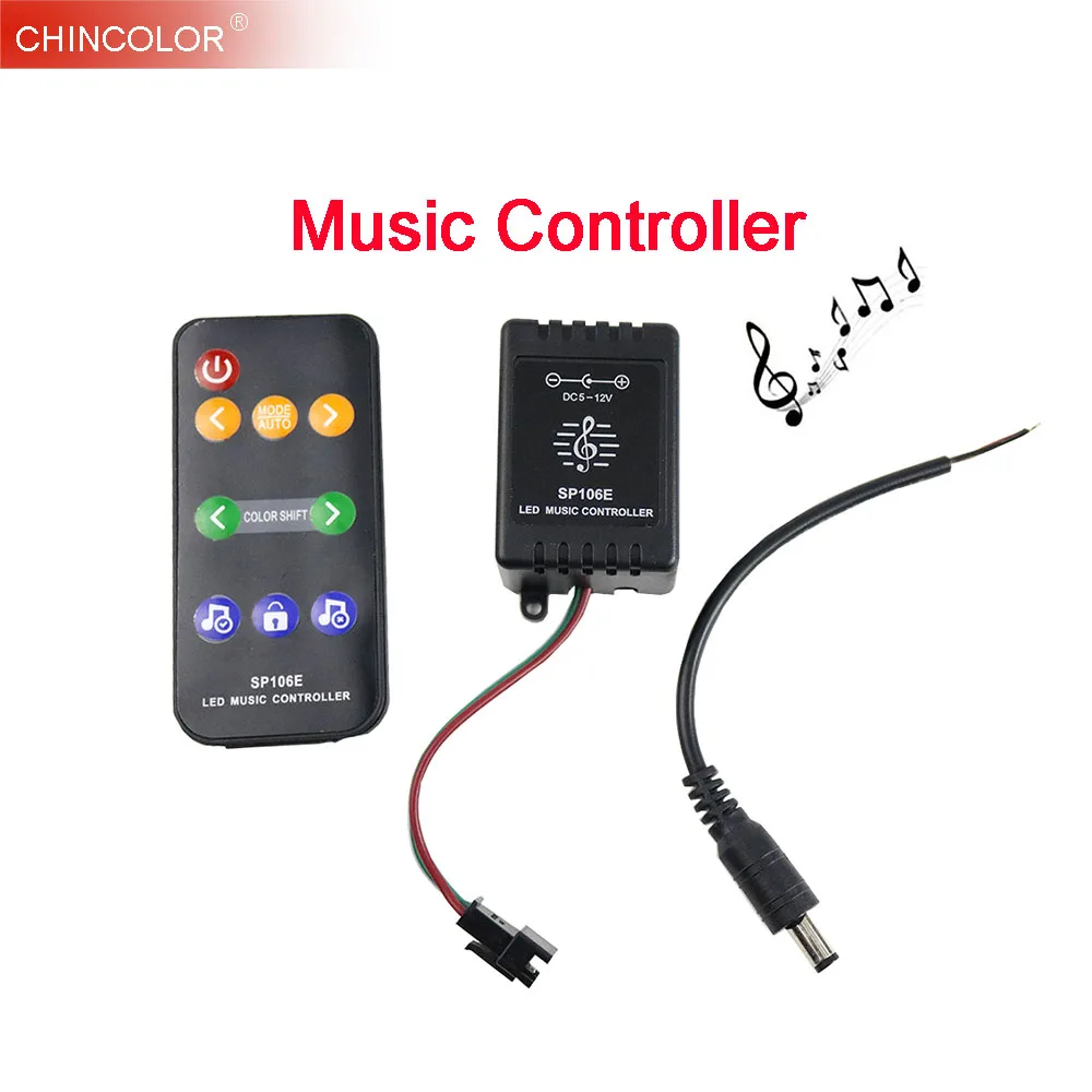 LED Music Controller SP106E 9 Key DC5-12V With DC Wire Color Dimmer for WS2811 /WS2812B /6812 /1903/6803 Magic digital Strip UW
LED Music Controller SP106E 9 Key DC5-12V With DC Wire Color Dimmer for WS2811 /WS2812B /6812 /1903/6803 Magic digital Strip UW