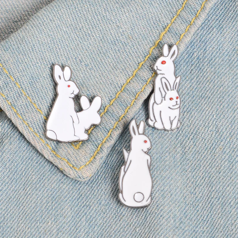 Cartoon White Rabbit Brooch Creative Animal Evil Bunny Enamel Metal Buckle Pins Coat Bag Jackets Collar Lapel Pin Badge Brooches
Cartoon White Rabbit Brooch Creative Animal Evil Bunny Enamel Metal Buckle Pins Coat Bag Jackets Collar Lapel Pin Badge Brooches