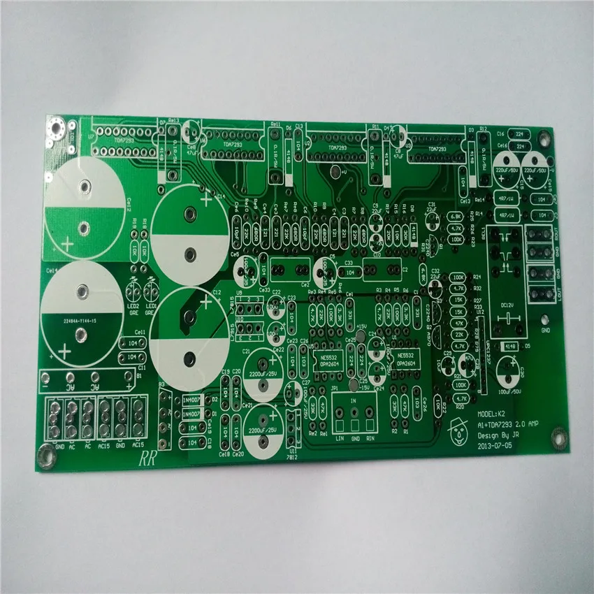 RR Музыка факс А1 предусилитель 2.0 канал TDA7293 усилитель доска PCB ПЕЧАТНОЙ ПЛАТЫ 2*100